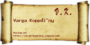 Varga Koppány névjegykártya