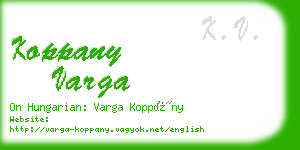 koppany varga business card